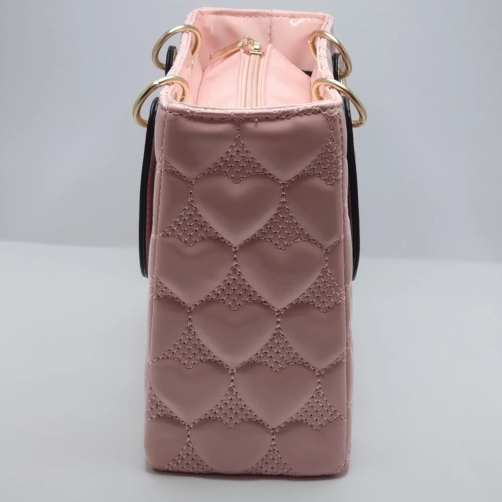 Quilted Heart Top Handle Handbag